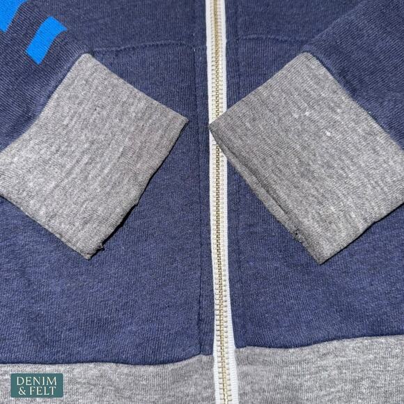 Aviator Nation Malibu Rainbow Stripe Zip Hoodie Navy Gray Trim Women’s Small - Picture 5 of 8